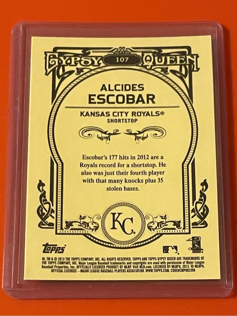 Alcides Escobar #107 2013 Topps Gypsy Queen Baseball Trading Card